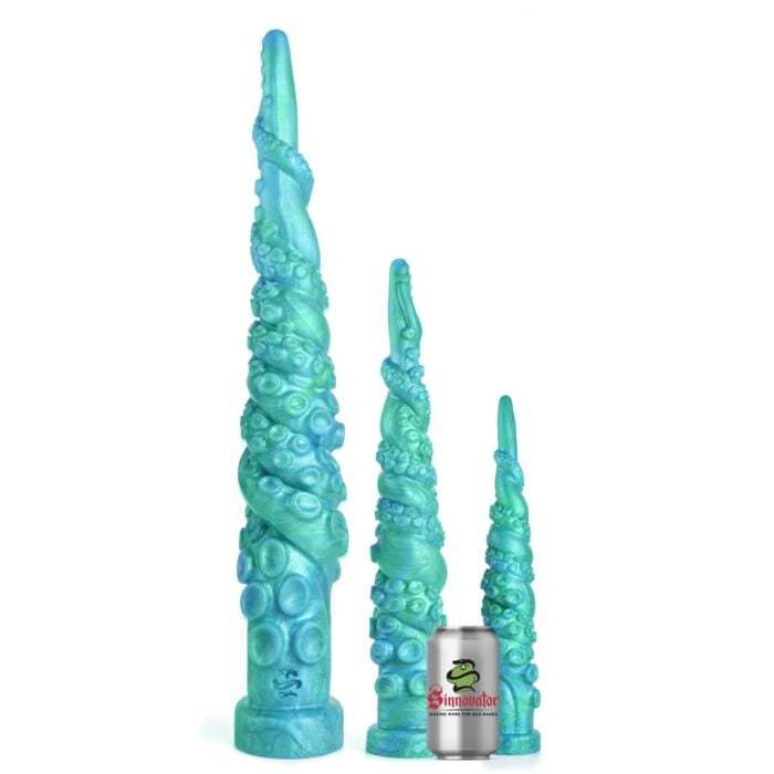 Sinnovator Kraken Double Tentacle Depth Training Platinum Silicone Dildo 12.2 Inches to 24.2 Inches (3 Sizes) | UberKinky
